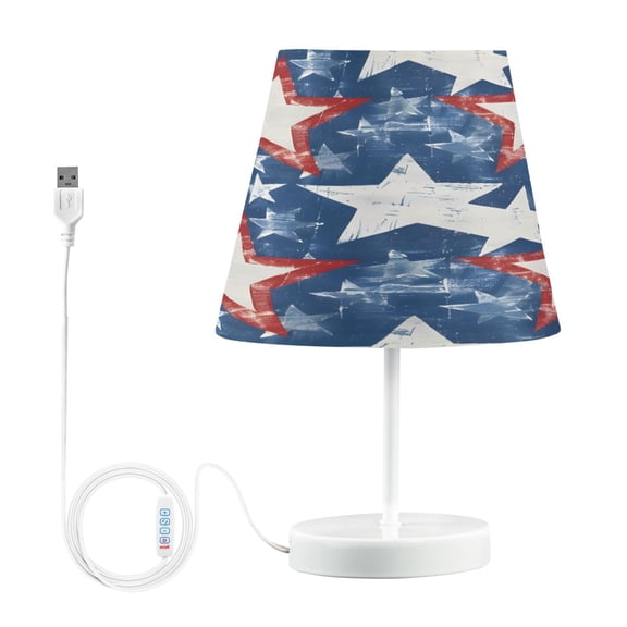 Ryvnso LED Bedside Table Lamp Stars on Blue Bedroom Desk Lamps Nightstand Lampshade M