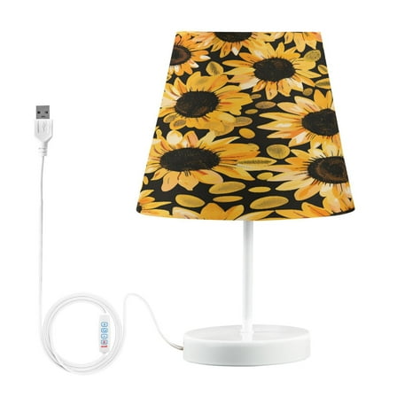 Ryvnso LED Bedside Table Lamp Sunflowers Bedroom Desk Lamps Nightstand Lampshade M