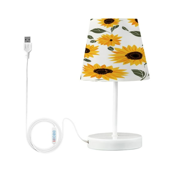 Ryvnso LED Bedside Table Lamp Sunflowers Bedroom Desk Lamps Nightstand Lampshade S