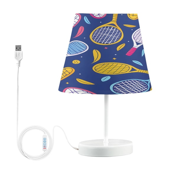 Ryvnso LED Bedside Table Lamp Tennis Racket Balls Bedroom Desk Lamps Nightstand Lampshade M