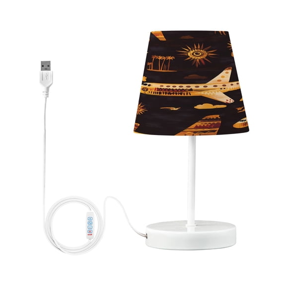 Ryvnso LED Bedside Table Lamp Totem Airplane Bedroom Desk Lamps Nightstand Lampshade S