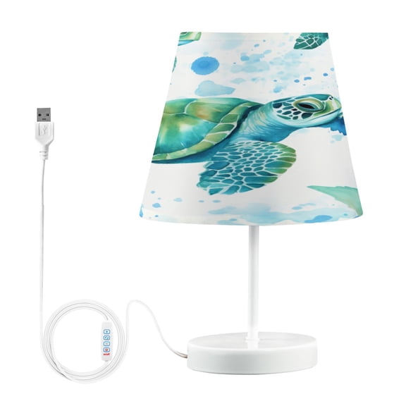 Ryvnso LED Bedside Table Lamp Turtles in Ocean Bedroom Desk Lamps Nightstand Lampshade M