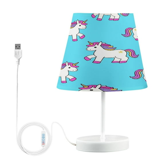 Ryvnso LED Bedside Table Lamp Unicorn Cute Bedroom Desk Lamps Nightstand Lampshade M