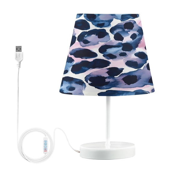 Ryvnso LED Bedside Table Lamp Watercolor Leopard Bedroom Desk Lamps Nightstand Lampshade M