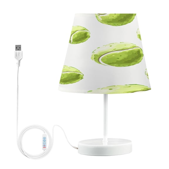 Ryvnso LED Bedside Table Lamp Watercolor Tennis Balls Bedroom Desk Lamps Nightstand Lampshade M