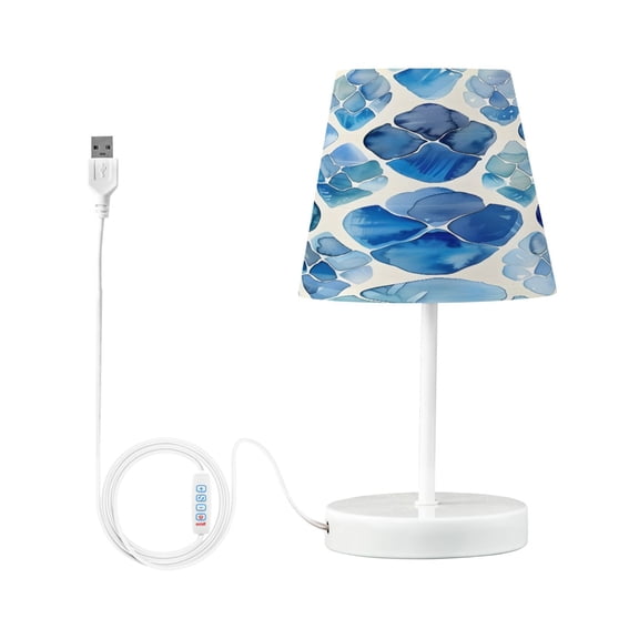 Ryvnso LED Bedside Table Lamp Watercolor Tortoise Shell Bedroom Desk Lamps Nightstand Lampshade S