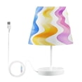 thumbnail image 1 of Ryvnso LED Bedside Table Lamp Watercolor Wavy Bedroom Desk Lamps Nightstand Lampshade M, 1 of 5