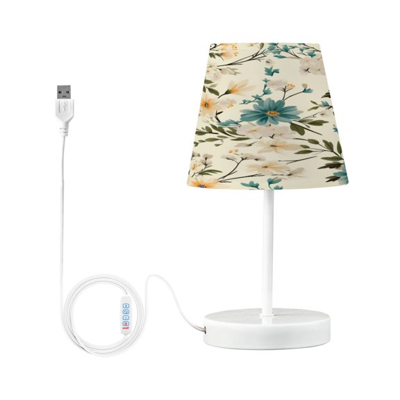 Ryvnso LED Bedside Table Lamp Wild Flower Bedroom Desk Lamps Nightstand Lampshade S