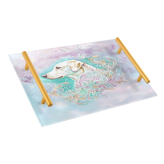 Ryvnso Labrador Dog Bathroom Tray Vanity Countertop Trays Acrylic Organizer