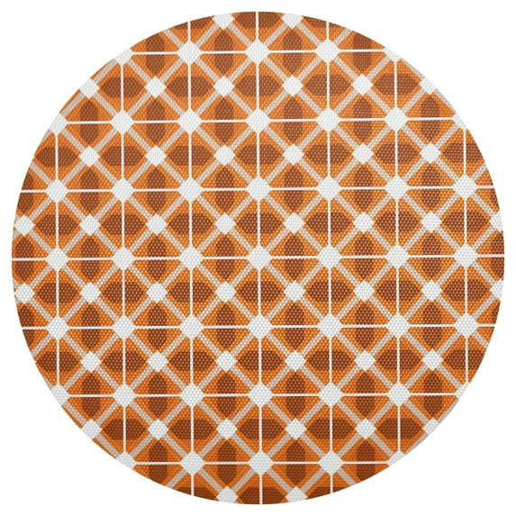 Ryvnso Lattice Grid Round Plate Mats Dining Table Placemat 1 Piece for Holiday Decoration
