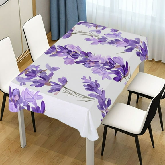 Ryvnso Lavender Flowe Rectangle Table Cloth Tablecover Dinning Tablecloth 54"x72"