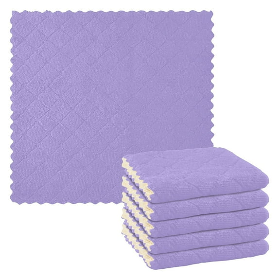 Ryvnso Lavender Purple Kitchen Towels Dish Clothes for Drying Dishes Cleaning Absorbent Set of 6