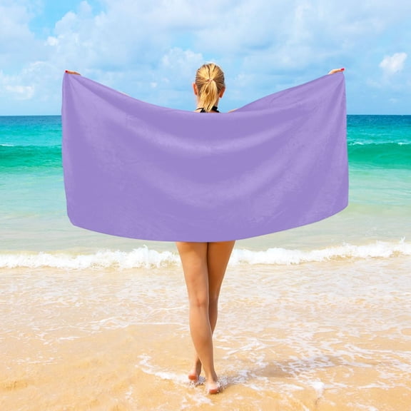 Ryvnso Lavender Purple Oversized Beach Towel Microfiber Bath Blankets Swimming Fitness 37" x 74"