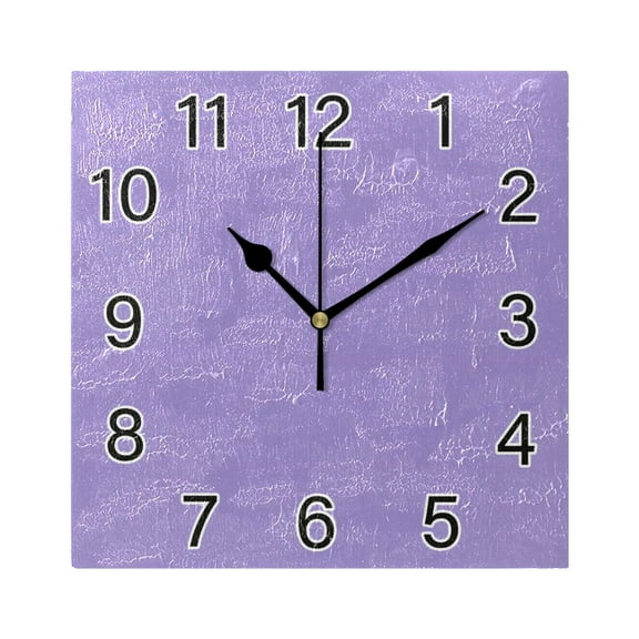 Ryvnso Lavender Purple Wall Clock Square Silent Non-Ticking Battery Operated 7.78"