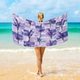 thumbnail image 1 of Ryvnso Lavender on Grid Oversized Beach Towel Microfiber Bath Blankets Swimming Fitness 37" x 74", 1 of 5