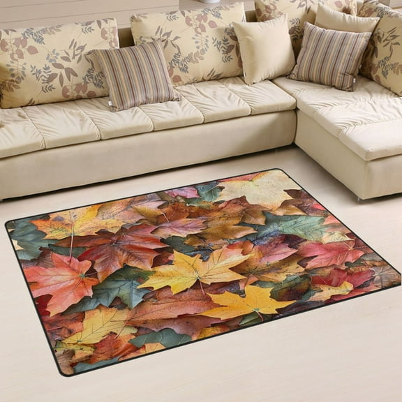 Ryvnso Leaf Fall Autumn Area Floor Mat Non-Slip Carpet Soft Rugs Doormats 31" x 20"