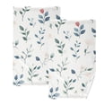 thumbnail image 1 of Ryvnso Leaf Pattern Cotton Hand Towels Sets Face Towel 2 PCs Bathroom Decorative, 1 of 7