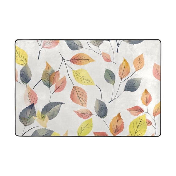 Ryvnso Leaves Area Floor Mats Large Nursery Rugs Non-Slip Carpets Doormat 36" x 24"
