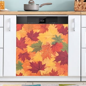 Ryvnso Leaves Fall Dishwasher Magnetic Refrigerator Magnet Cover Kitchen Home Decorative 23"x26"