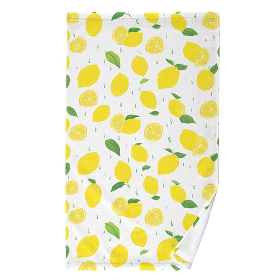 Ryvnso Lemon Drops Pattern Cotton Hand Towel Absorbent Face Bath Towels for Beach Pool Sports