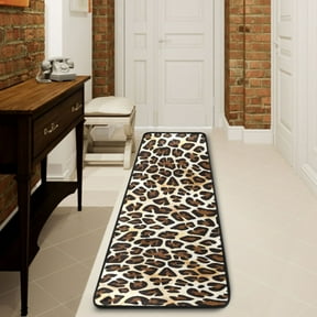 Ryvnso Leopard Animal Skin Hallway Runner Rugs Floor Carpet Non Slip Entryway Mat 2' x 6'