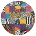 thumbnail image 1 of Ryvnso Leopard Checkered Pattern Round Plate Mats Dining Table Placemat 1 Piece for Holiday Decoration, 1 of 7