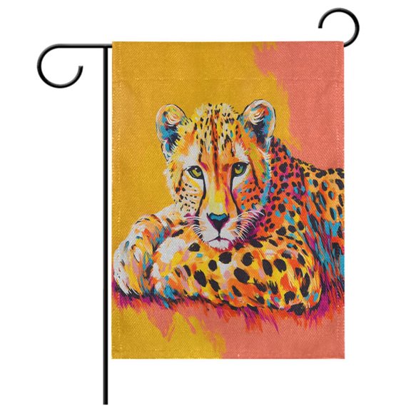 Ryvnso Leopard Oil Pattern Garden Flag 12x18 Inch Double Sided Seasonal Yard Decoration