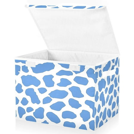Ryvnso Leopard Pattern-a1 Large Lidded Foldable Storage Baskets Cubes Boxes Lids Bin for Home