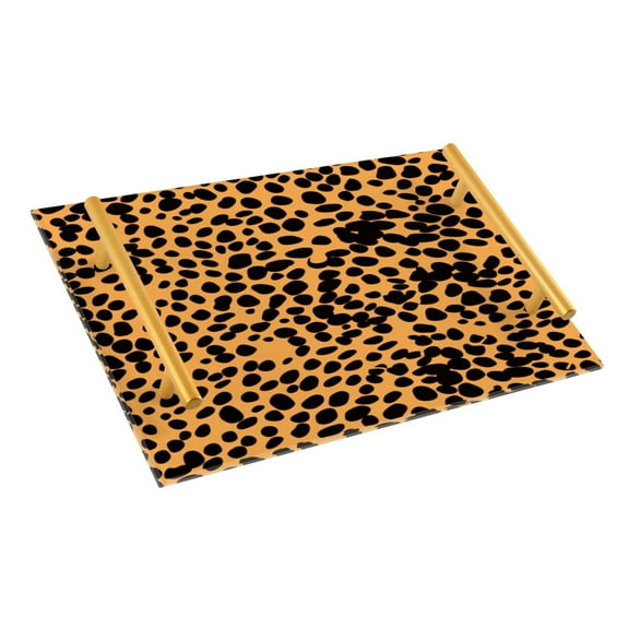 Ryvnso Leopard Print Bathroom Tray Vanity Countertop Trays Acrylic Organizer