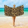 thumbnail image 1 of Ryvnso Leopard Print Oversized Beach Towel Microfiber Bath Blankets Swimming Fitness 37" x 74", 1 of 5