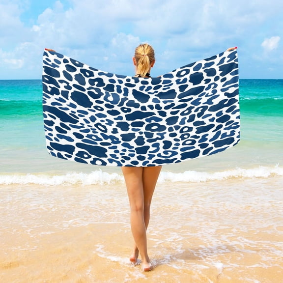 Ryvnso Leopard Print-a2 Oversized Beach Towel Microfiber Bath Blankets Swimming Fitness 37" x 74"