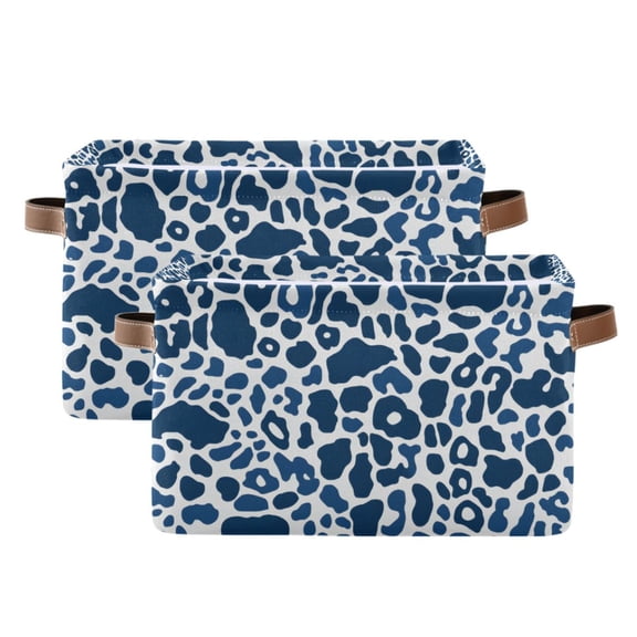 Ryvnso Leopard Print-a2 Storage Basket Large Bin Foldable Boxes Toys Organizer 14.2x10.2x8.3in 2 PCs