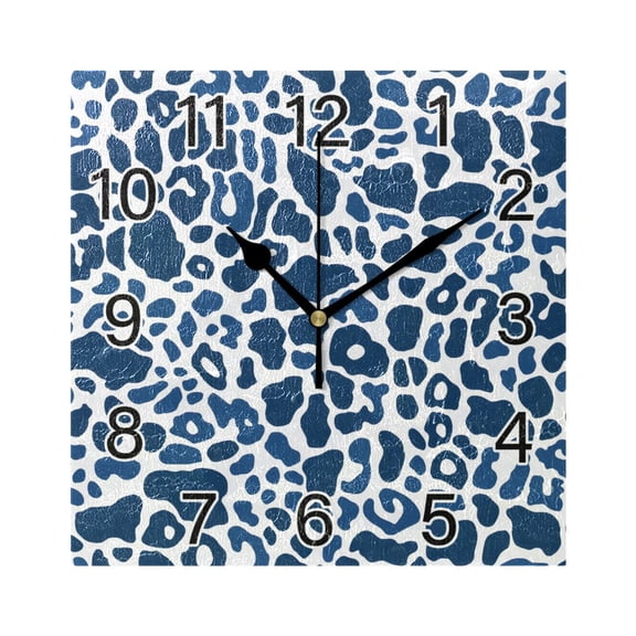 Ryvnso Leopard Print-a2 Wall Clock Square Silent Non-Ticking Battery Operated 7.78"