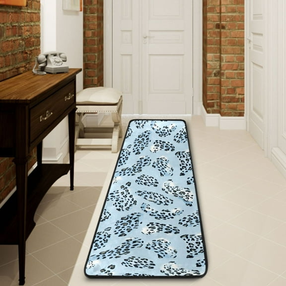 Ryvnso Leopard Skin Light Pattern Hallway Runner Rugs Floor Carpet Non Slip Entryway Mat 2' x 6'