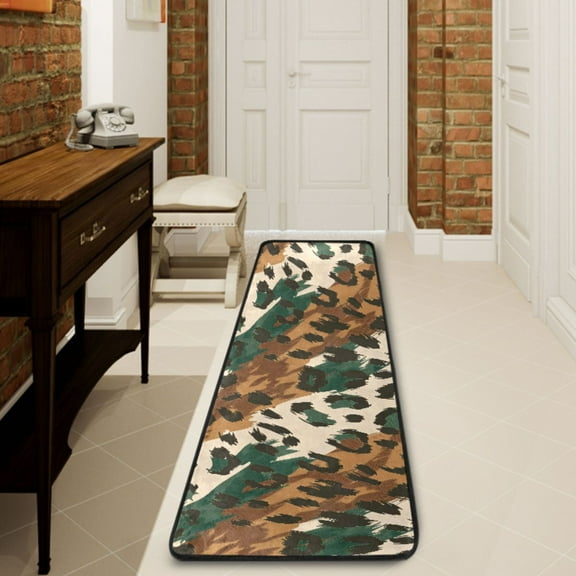 Ryvnso Leopard Skin Pattern Hallway Runner Rugs Floor Carpet Non Slip Entryway Mat 2' x 6'