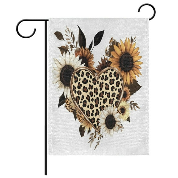 Ryvnso Leopard Sunflowers Garden Flag 12x18 Inch Double Sided Seasonal Yard Decoration