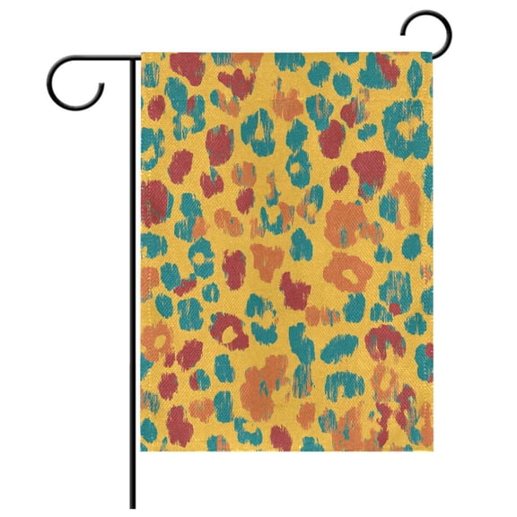Ryvnso Leopard Yellow-h1 Garden Flag 12x18 Inch Double Sided Seasonal Yard Decoration