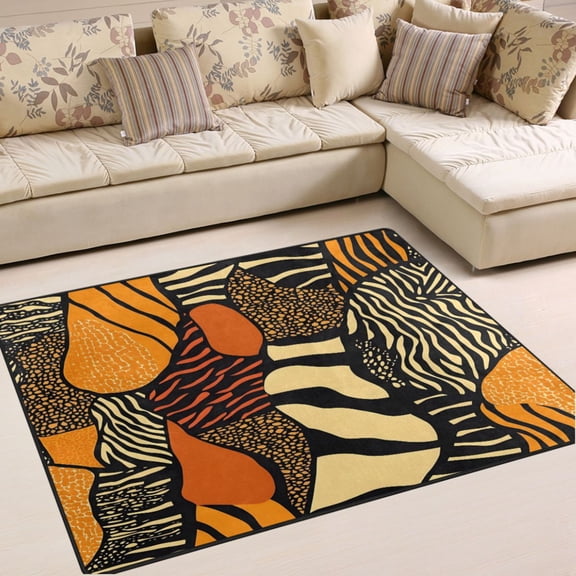 Ryvnso Leopard-d2 Area Rug Floor Mats Non-Slip Home Carpet 63 x 48 inch