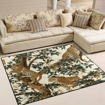 Ryvnso Leopards on Tree Area Floor Rugs Soft Non-Slip Large Mats Nursery Carpets 63" x 48"