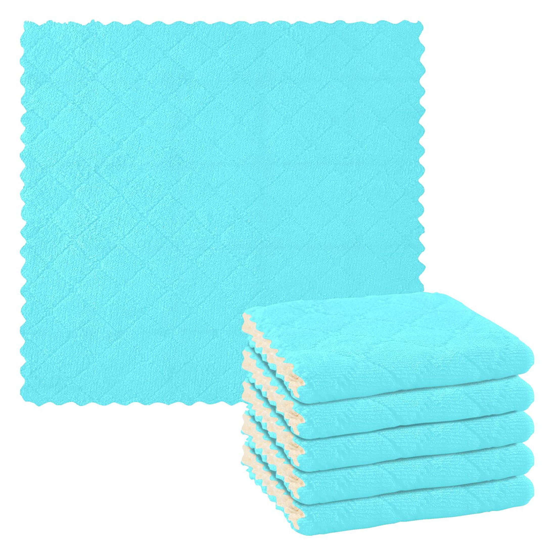 Ryvnso Light Blue Kitchen Towels Dish Clothes for Drying Dishes ...