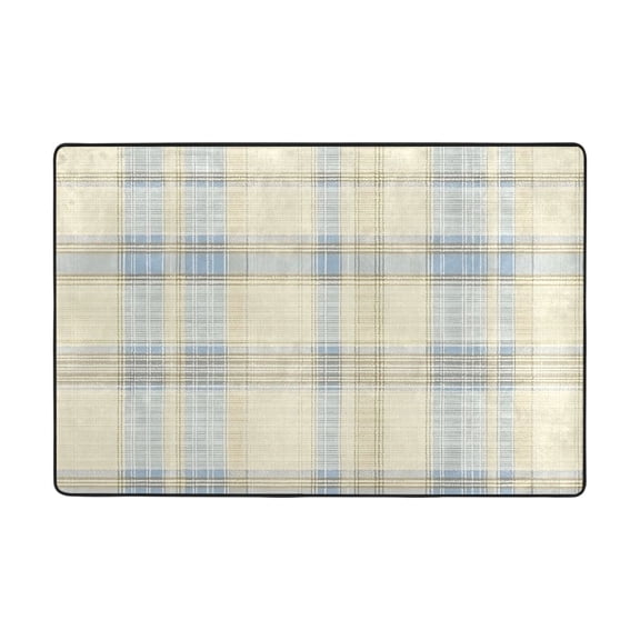 Ryvnso Light Checkered Area Floor Mats Large Nursery Rugs Non-Slip Carpets Doormat 36" x 24"