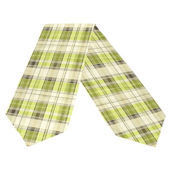 Ryvnso Light Checkered Plaid Table Runner Tablecloth Home Decoration 13 x 70 inches