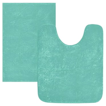 Ryvnso Light Green Color Bathroom Shaggy Rugs Toilet Mat Soft Contour Rug