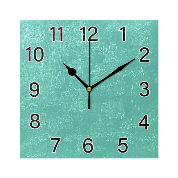 Ryvnso Light Green Color Wall Clock Square Silent Non-Ticking Battery Operated 7.78"