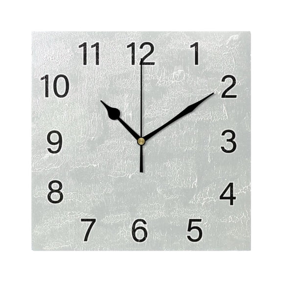Ryvnso Light Grey Wall Clock Square Silent Non-Ticking Battery Operated 7.78"