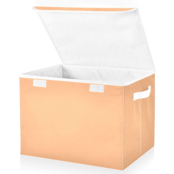 Ryvnso Light Orange Storage Bins Lidded Foldable Organizer Containers Baskets Cube