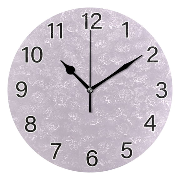 Ryvnso Light Purple Background Wall Clock Non Ticking Silent Kitchen Clock Battery Operated Clocks 10 inch