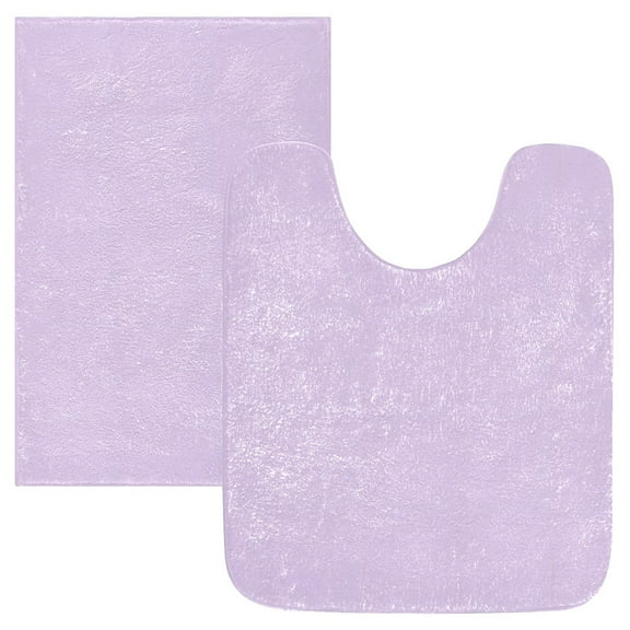 Ryvnso Light Purple Solid Bathroom Shaggy Rugs Toilet Mat Soft Contour Rug