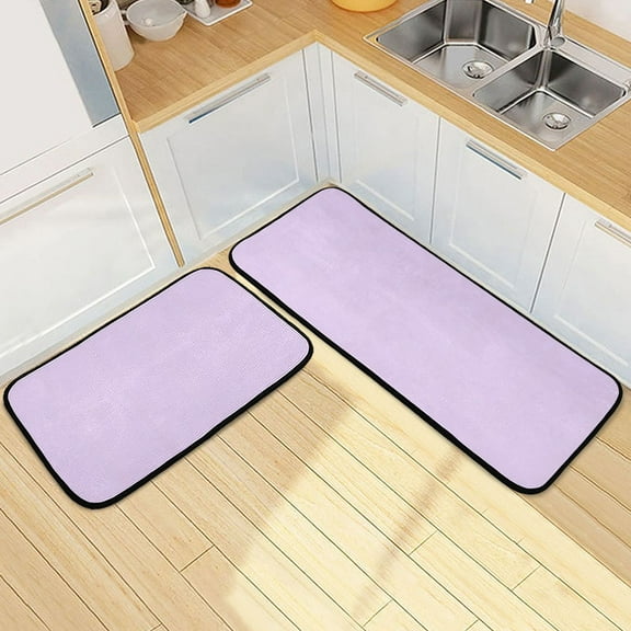 Ryvnso Light Purple Solid Kitchen Rugs Set Non Slip Runner Mats for Dining Room