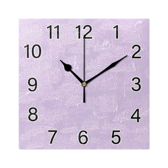 Ryvnso Light Purple Solid Wall Clock Square Silent Non-Ticking Battery Operated 7.78"